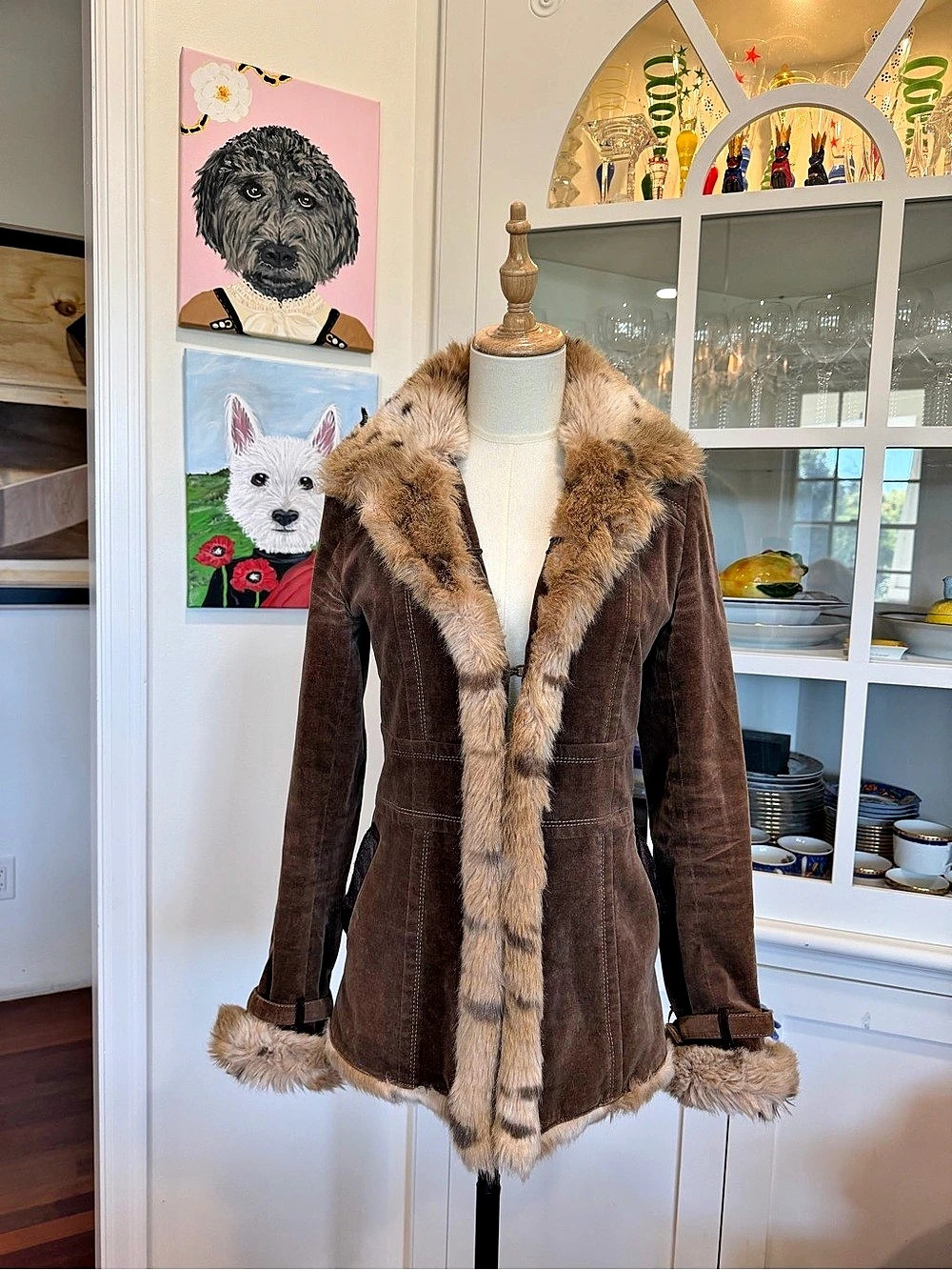 Burberry Brown Shearling-Trim Jacket